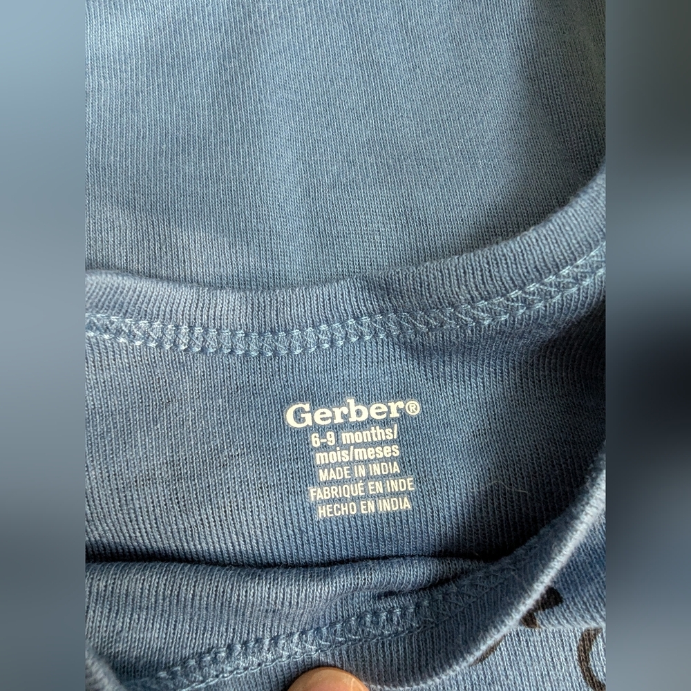 Gerber Blue and Gray Dinosaur Baby Bodysuit Bundle 6-9month NWT - Picture 5 of 5